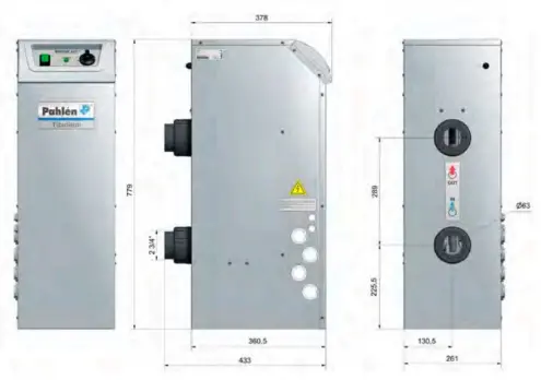 Pahlen MidiHeat EHA 72kW 400/415V analogni titanijum električni grejač