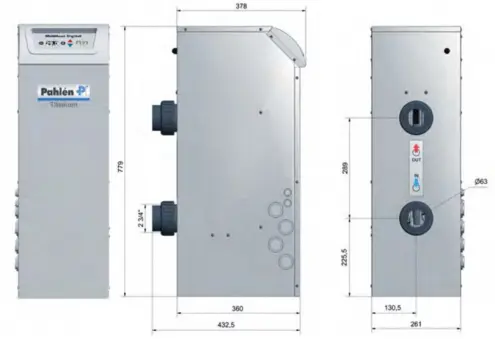 Pahlen MidiHeat EHD 60kW 400/415V digitalni titanijum električni greja