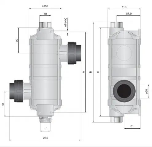 Izmenjivač toplote za bazene 40kW Hi Temp Titanium Pahlen