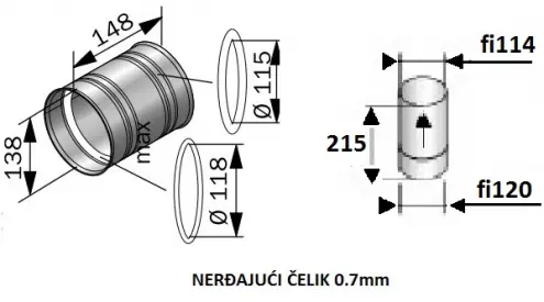 Cevi za dimnjak 120x115