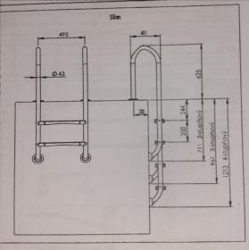 Merdevine za bazen MOUNT Economic 132cm sa 3 gazista