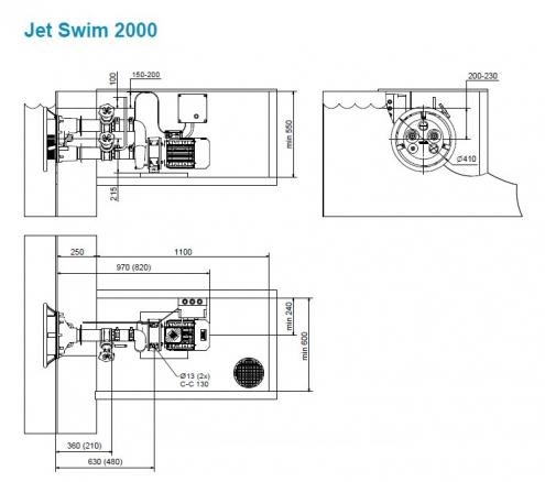 Jet Swim 2000 Pahlen Turbojet (za lajnerske/betonske bazene)